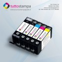 KIT 5 CARTUCCE CON INCHIOSTRI ALIMENTARI 570BK / 571BK+Y+M+C COMPATILI CANON